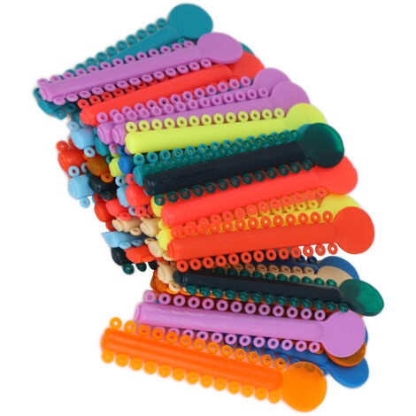 40 élastiques orthodontiques colorés pour appareils dentaires, ligatures élastiques pour brackets