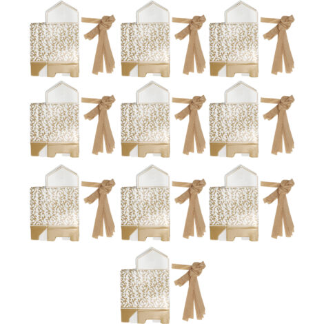 40 Ensembles Sac Cadeau Élégant Motif Doré Unique Boîte Cadeau Décorative pour Mariage Anniversaire Fête