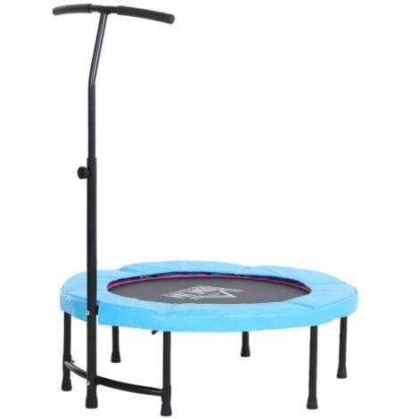 40" Fitness Trampoline with Adjustable Handle, Rebounder Trampoline, Mini Jumper for Indoor Exercise Workout, Blue