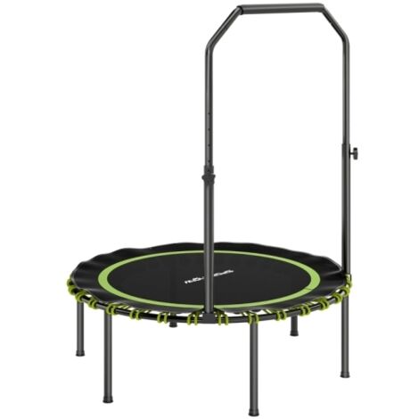 40" Foldable Fitness Trampoline Rebounder with Handle,Mini Jumper for Indoor Exercise Workout, Green