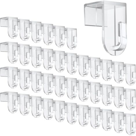 40 ganchos para ventanas, ganchos para colgar en ventanas, ganchos decorativos para ventanas, adecuados para ventanas, guirnaldas de luces, adornos colgantes (transparentes).