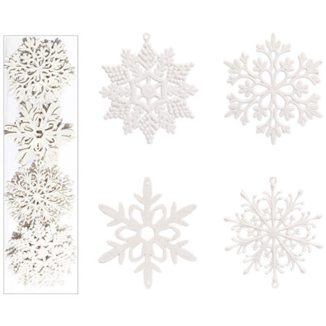 40 glitzernde Schneeflocken (10 cm) für Weihnachtsbaumschmuck und Heimdekoration