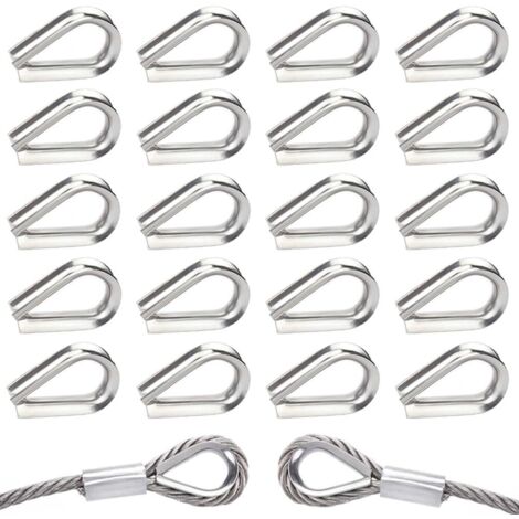 40 guardacabos de acero inoxidable M5 304 para cable de acero de 5 mm.