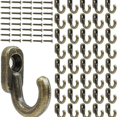40 hooks, hanging screw hooks, rust-proof decorative hooks, for bedroom walls and balconies.
