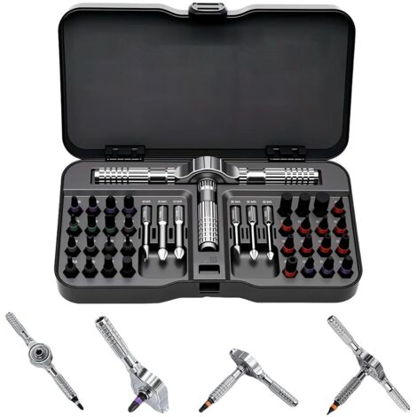 40-in-1 Magnet-Ratschenschraubendreher-Set (Multifunktionales Präzisionsreparaturwerkzeug mit abnehmbarem T-förmigem Griff)