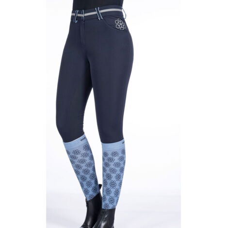 40 IT, blu scuro 6900: Pantaloni donna con rinforzo in pelle interno gamba modello Bloomsbury