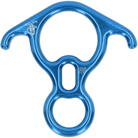 40 kN Sicherungsplatte aus Aluminiumlegierung für Kletterzwecke, blaue Sicherheitsausrüstung in Form eines Ochsenhorns
