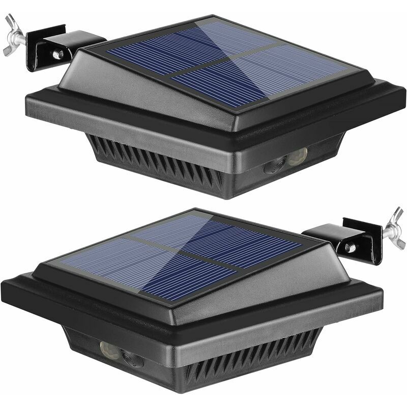 40 led Motion Sensor Solar Lights Outdoor, IP65 Waterproof Level, Wide Angle Illumination, 120° pir Motion Detector, Black Warm Gutter Lights with