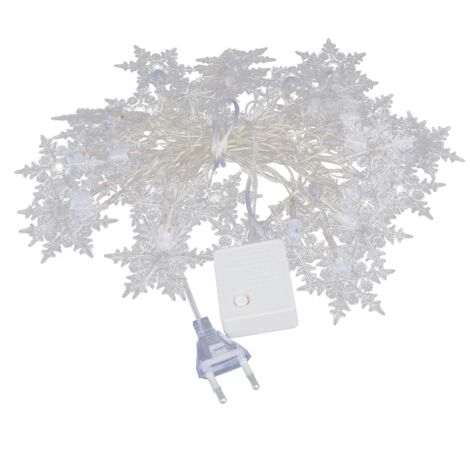 40 LED-Schneeflocken-Lichterkette für die Weihnachtsdekoration im Freien, Garten, Party, 220 V