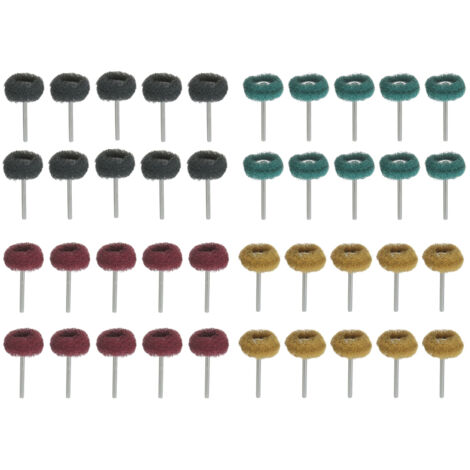 40 mini-disques de polissage en T avec poignée, en fibre de nylon, tête de meulage multifonctionnelle, embouts de meulage, outil de meulage rotatif, accessoire de meulage
