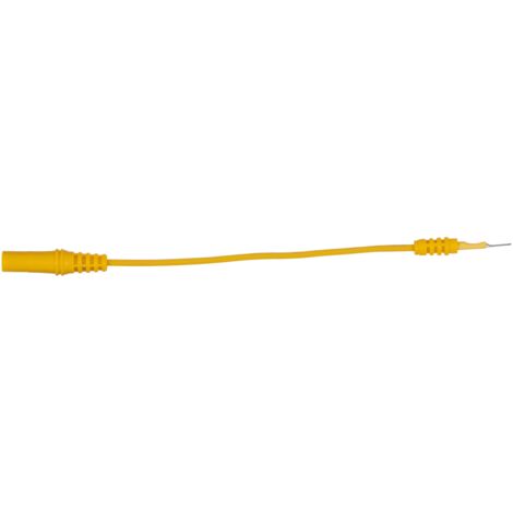 4,0 mm Eingangsbuchse auf 0,8 mm Prüfadapterstecker flach (gelb)