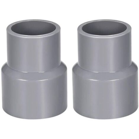 40 mm x 32 mm PVC-Rohrreduzierstück, Kupplungsmuffe, DWV, Grau, 2 Stück
