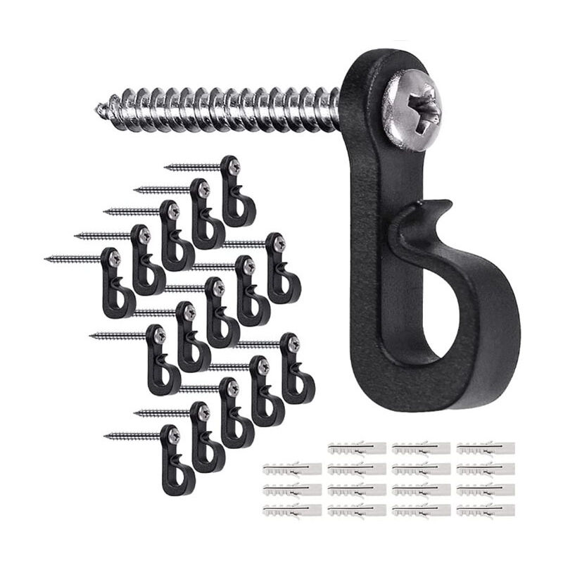Cyslmuk - 40 Pack Christmas Light Hangers Hooks with Phillips Screws for Garage New Year Outdoor Party Easy Release Cable and led Fairy Lights Wide