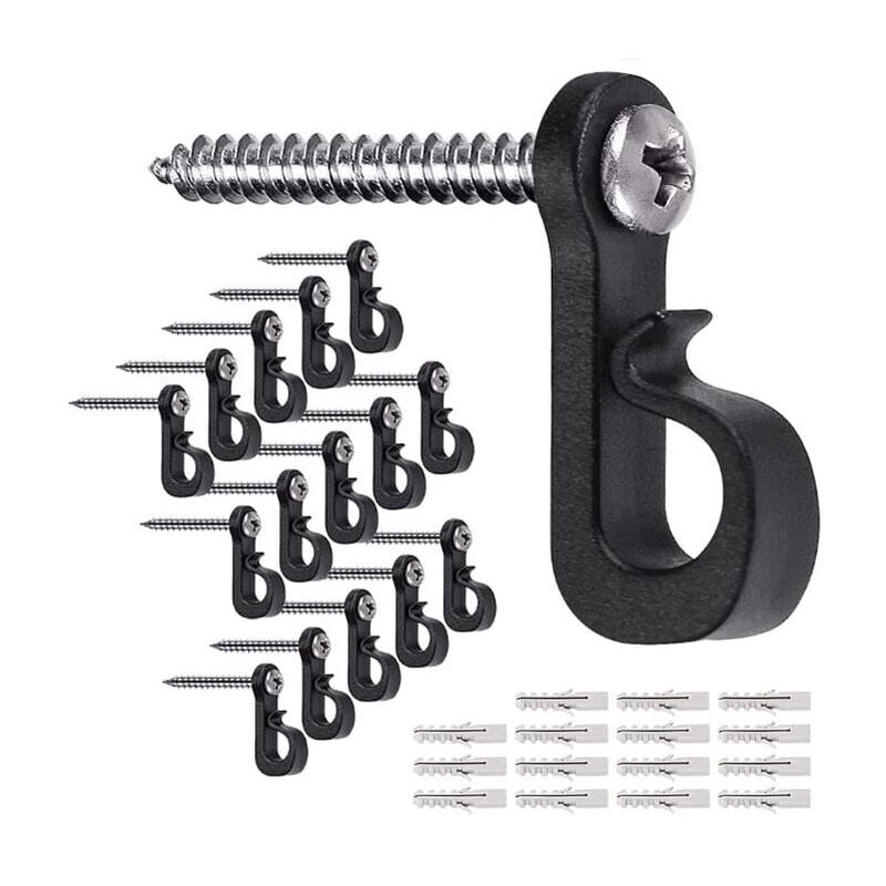 40 Pack Christmas Light Hooks with Phillips Screws for Garage, New Year's Eve Outdoor Party, Easy Cable Release, led String Lights, Wide Screws Ymyny
