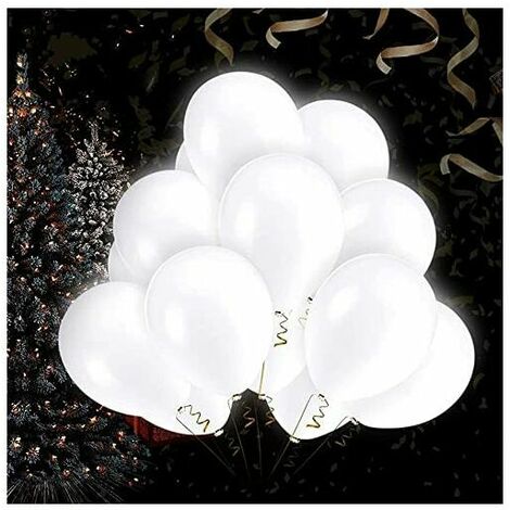 40 PCS Ballons LED Blanc Ballons Lumineux 3 Mode d'Eclairage, Décoration Lumineuse pour Anniversaire Mariage Fête et Soirée-Q03 LED Blanc