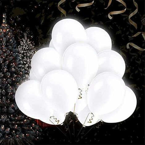 40 PCS Ballons LED Blanc Ballons Lumineux 3 Mode d'Eclairage, Décoration Lumineuse pour Anniversaire Mariage Fête et Soirée-Q03 LED Blanc