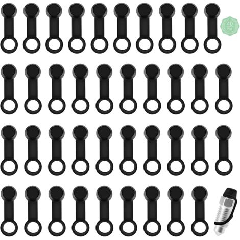 40 Pcs Bouchons de Mamelon de Purge de Frein 8mm Bouchons de Vis de Purge de Frein Universel en Caoutchouc Capuchons à Vis de Frein Cache-Poussière Bouchon de Graisse de Couvercle de Purge