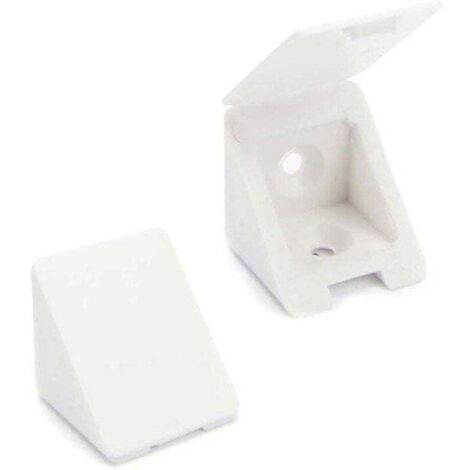 40 pcs Equerre D'angle/connecteurs de meubles/Équerre étagère 2 trous Couleur : Blanc Matière : Plastique