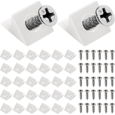 40 PCS Équerre De Fixation, Witch Equerre Blanche Renfort Tiroir Cale Pour Meuble Cales De Réparation De Fond De Tiroir Affaissé 90 Degrés Avec Vis - Fix Saggy Dresser Tiroir, Blanc