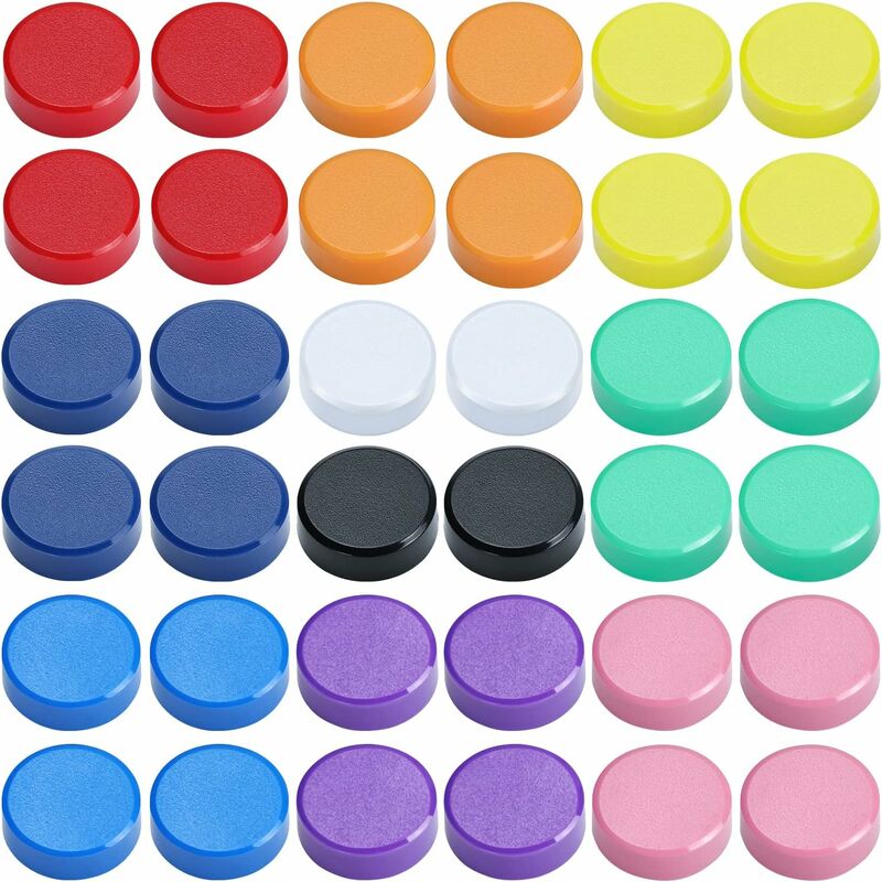 40 Pcs Magnetic Board Magnets Strong Magnet Small Round Colorful Decorative Magnet for Whiteboard Fridge (10 Colors)