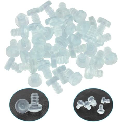 AOUGO 40 PCS Silicone Wall Mounted Door Stopper Glass Table Bumpers with Rod Clear Rubber Door Buffer for Anti-Collision and Noise Reduction of Furniture Drawer Cabinet Door