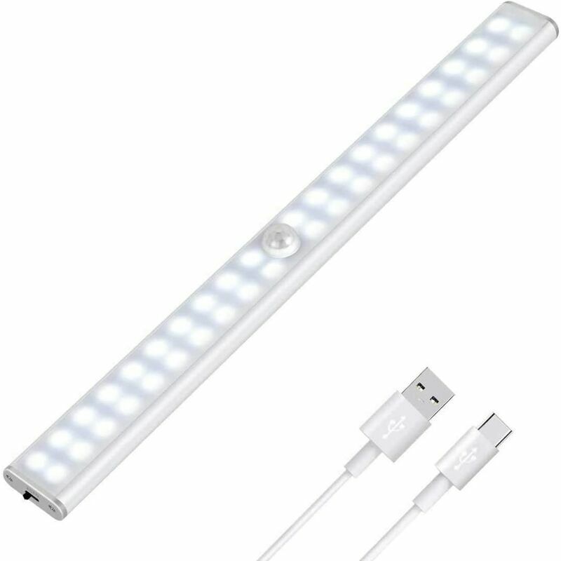 Dazzler - 40 perles de lampe lumière blanche intelligente bande de corps humain chargeant la lampe à induction 40led,pour l'éclairage décoratif