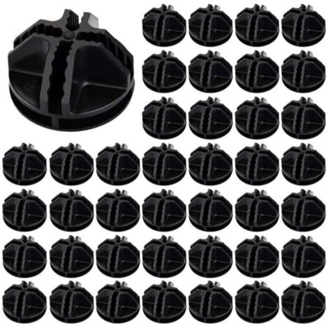 40 pezzi (neri) connettori a cubo in plastica ABS, connettori per armadi, connettori per armadi, cubi modulari in filo metallico, cubi a griglia per armadi a scaffale