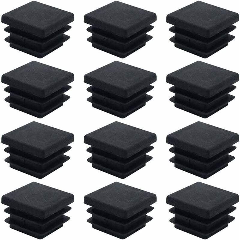 Galozzoit - 40 Pièces Embouts Carrés pour Meubles Bouchons de Tube Carrés en Plastique 20mm x 20mm Bouchons de Tube Tapis Antidérapant Embout