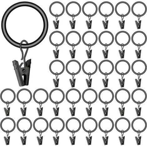 40 Pièces Anneaux de Rideaux en métal Anneaux de Suspension pour tringles à Rideaux pour Suspendre Les Rideaux