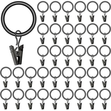 40 Pièces Anneaux de Rideaux en métal Anneaux de Suspension pour tringles à Rideaux pour Suspendre Les Rideaux