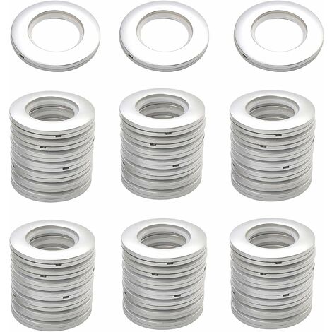 40 Pieces Anneaux pour Tringle à Rideaux, Rond Anneaux d'oeillet de Rideau en Plastique Clips Diamètre intérieur 40mm Anneaux de Bricolage pour Rideau de fenêtre,de vestiaire (Argent)
