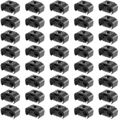 40 Pièces Attache Double Câble Tuyau Frein 4.75mm Noir Support Ligne Retenue