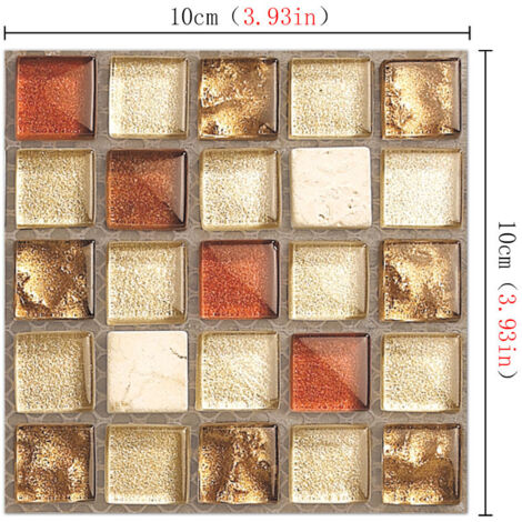 40 pièces Autocollants de Carrelage Mural, 10x10cm Autocollant Auto