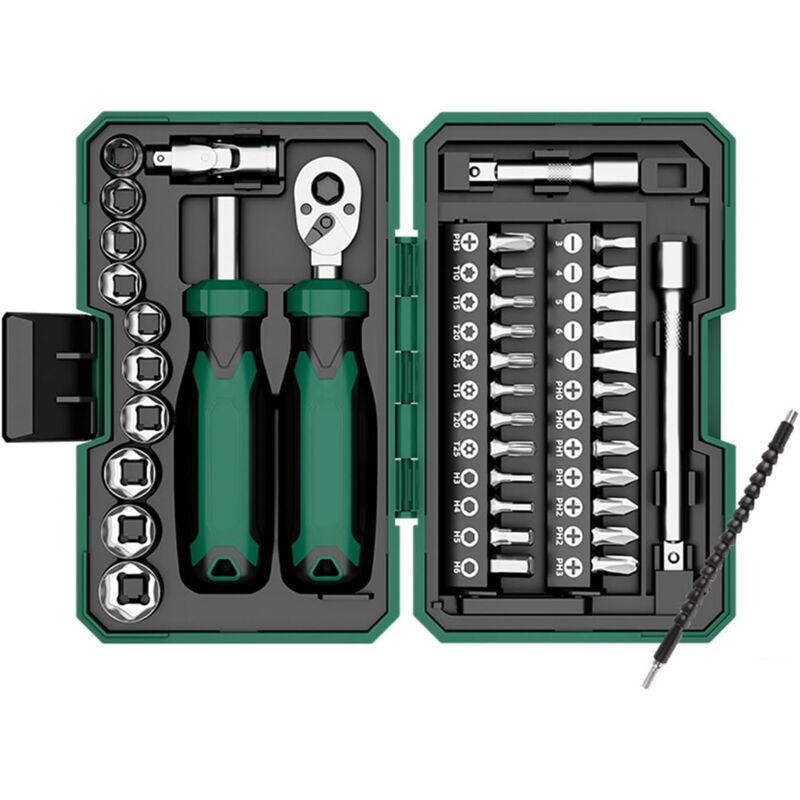 40 pièces clé à cliquet et tournevis outils de réparation kit de tête de tournevis magnétique outils de réparation manuels