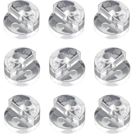 40 Pièces Clip de Support de Verre Rond, Verre Retenue Clips Trousse, Plastique Pinces à Miroir Support, pour la Fixation de Miroirs de 4 à 5mm D'épaisseur et de Kits de Suspension en Verre
