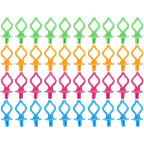 40 pièces Clips de support de canette Clips de canette Clips de support de canette en silicone pour bobines de fil 4 couleurs