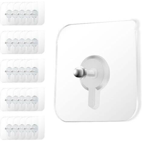 40 pièces d’adhésifs pour accrocher des tableaux sans percer, fixation murale sans perçage, attaches murales transparentes pour suspendre des photos, œuvres d’art et décorations, résistantes à l’eau e