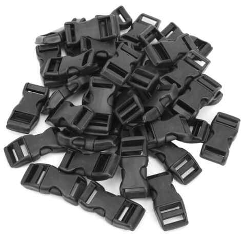 40 pièces de boucles plastique à relâche latéral pour bracelets paracord/sacs/ceintures animaux