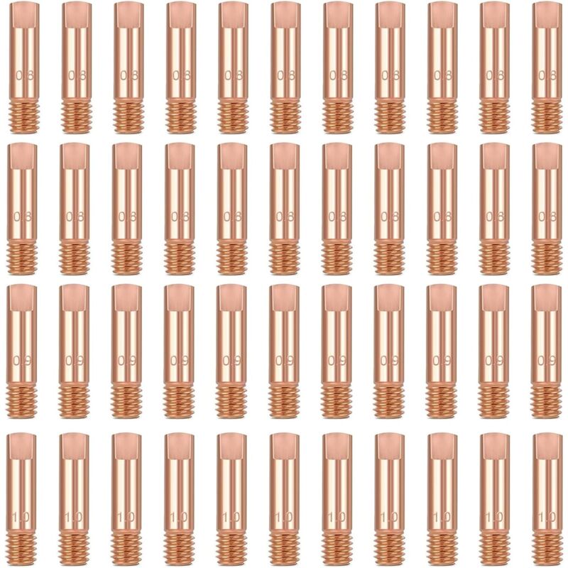 40 Pièces de Contact en Cuivre, Embout De Contact Buse de Soudage Tube Contact 0.8mm 0,9 mm 1,0 mm consommables de torche de soudage pour 15AK MIG