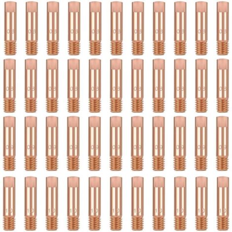 40 Pièces de Contact en Cuivre, Embout De Contact Buse de Soudage Tube Contact 0.8mm 0,9 mm 1,0 mm consommables de torche de soudage pour 15AK MIG