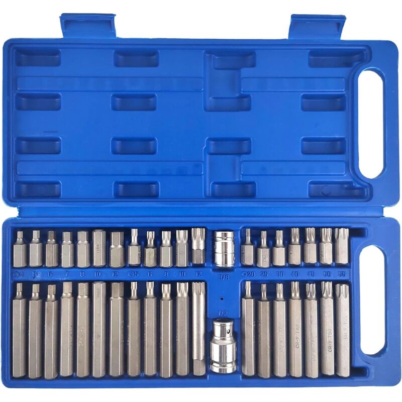 40 Pièces Douille a Choc Kit, Comprend des Clés à Anneau, des Clés Hexagonales et des Clés Cannelées, Outillage Mecanique Auto, Embout Visseuse