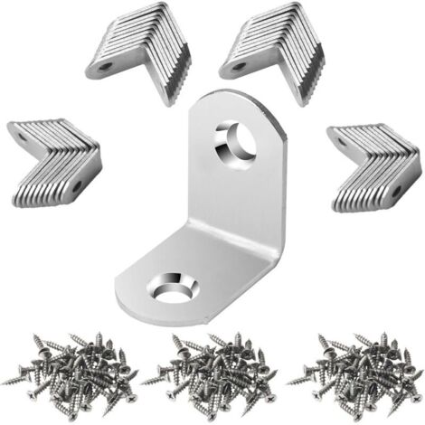 40 Pièces Equerre Metal 25x25x16 mm, Equerre Fixation en Forme L, Équerre de Fixation Inox avec 80 Vis, Couelur d'Argent