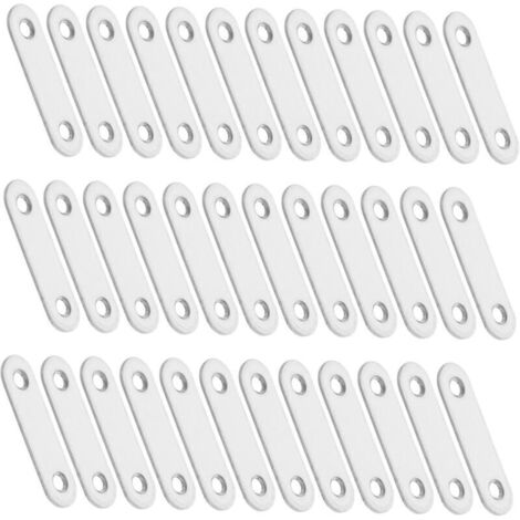 40 Pièces Équerres Plates INOX Épaisses Support Renforcé Fixation Meubles Plaques Droites Stabilisatrices Acier Inoxydable pour Réparation et Assemblage Robuste