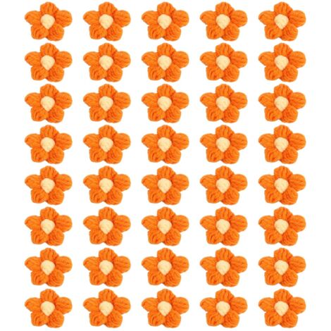 40 Pièces Fleurs Artificielles en Laine Tricotée Haute Simulation Réutilisables Décorations pour Mariage Fête Maison