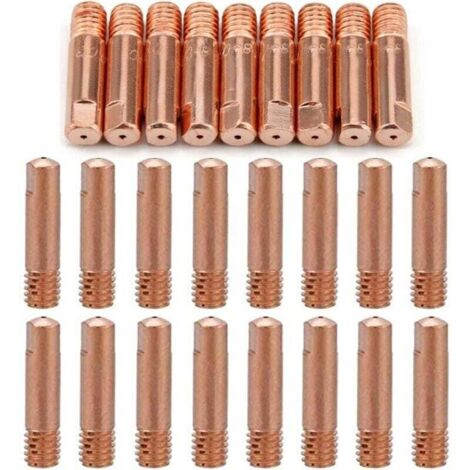 40 pièces MB15 15AK buses de gaz buses de contact porte-buse 0,8/1,0 mm MIG/MAG consommables pour torche de soudage pointes de contact MIG machine de soudage MIG（20pc-0.8mm，20pcs-1.0mm