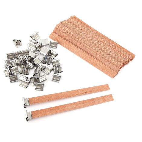 40 Pièces Mèches en Bois pour Bougies, Supports de Cire, DIY Artisanal Fabrication de Bougies