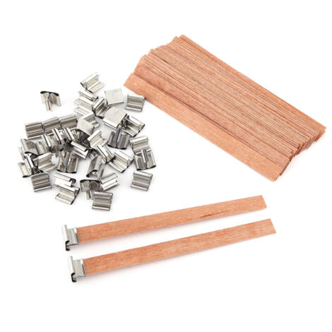 40 Pièces Mèches en Bois pour Bougies, Supports de Cire, DIY Artisanat Fait Main
