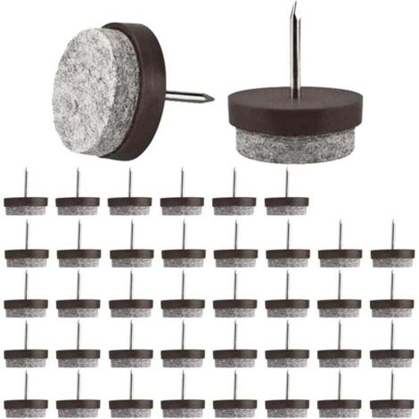 40 Pièces Patin Chaise a Clouer 22 Mm Patins Glisseurs Rond avec Clous Patin Meuble a Clouer Patin en Feutre a Clouer Clous Patins de Meuble Pieds Cloués pour Meubles Tampon Protecteur Meuble