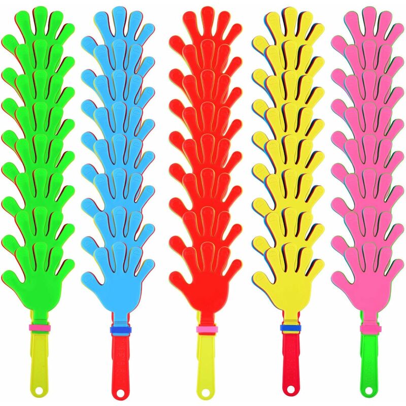 40 Pieces Plastic Hand Clappers Noise Makers Noisemaker Game Accessories for Fiesta Party Birthday Favors and Supplies, 7.5 Inch$Hand Clapper