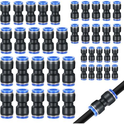 40 Pièces Raccord Pneumatique Réducteur Droits 4,6,8,10,12 mm OD Connecteurs Pneumatiques en Plastique Raccord Rapide air Comprimé Raccords Réducteur Rapides Push pour Air Tuyau